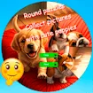 Round Jigsaw Puzzle Collect Pictures With Cute Puppies